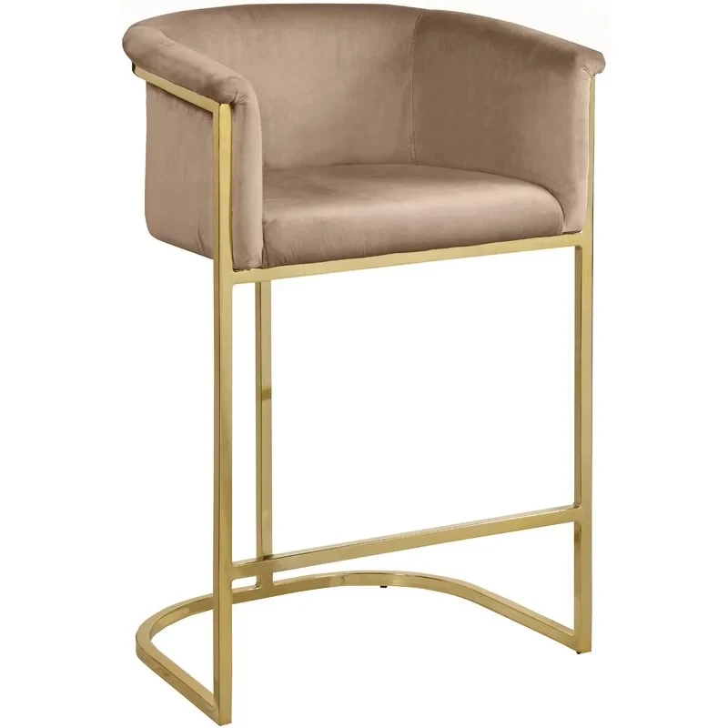 Modern factory hot selling high back gold frame metal counter bar stool, bar chair