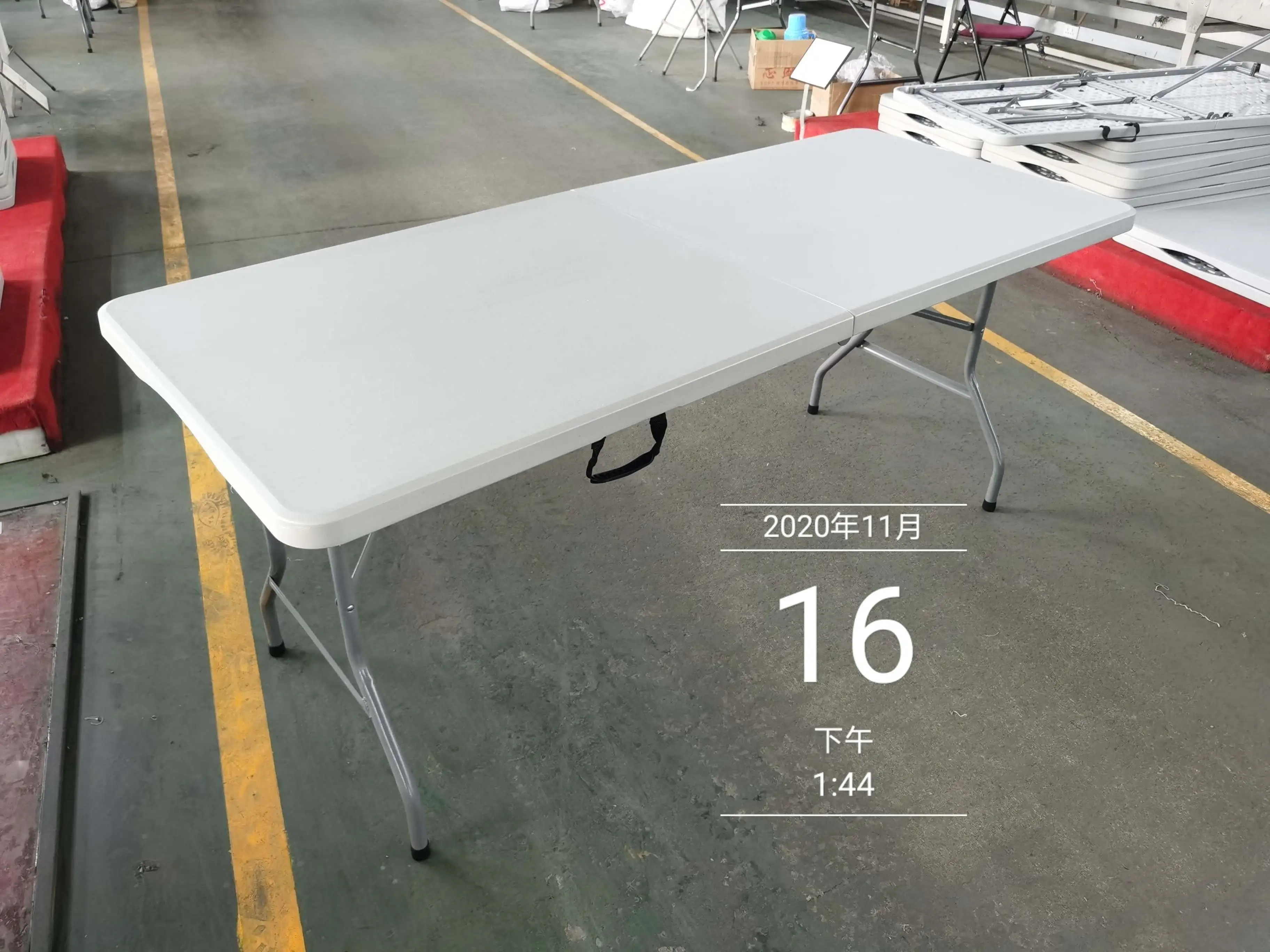 portable white rectangular plastic party dining foldable table outdoor banquet bbq camping picnic folding table