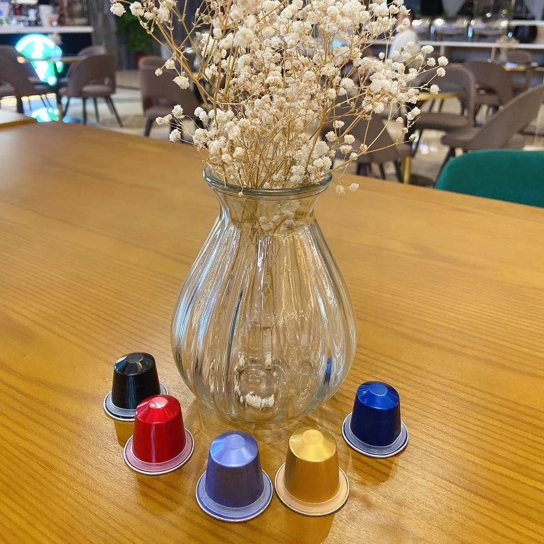 Empty Compatible Muti-color Capsules With Foil Lid Custom Logo 37 MM Aluminum Foil Lid Coffee Capsule Lid