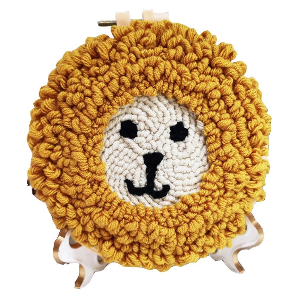 Punch Needle Embroidery Starter Kits Rug Punch Needle Tool Threader Fabric Embroidery Hoop Yarn Punch Needle for Beginner