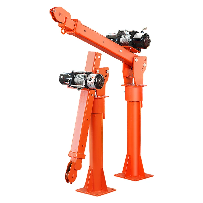 1Ton Lifting Weight Capacity Portable Small Jib Lift Mini Crane 360 Degree rotate Pickup Truck Mounted Crane