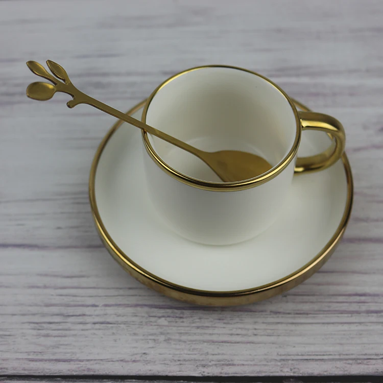 Hot Sale 6 Colors Turkish Coffee Cup Porcelain Cup and Sauce Arabic Coffee Set with Color Box