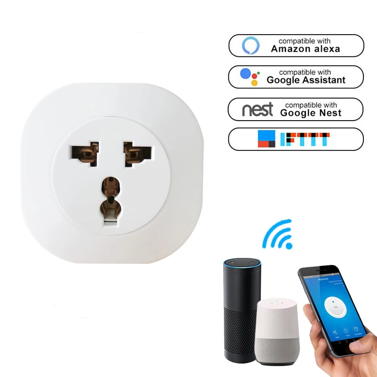 US UK EU Standard Modern Electrical Smart Home Wifi Control Plug Wall Socket Switch