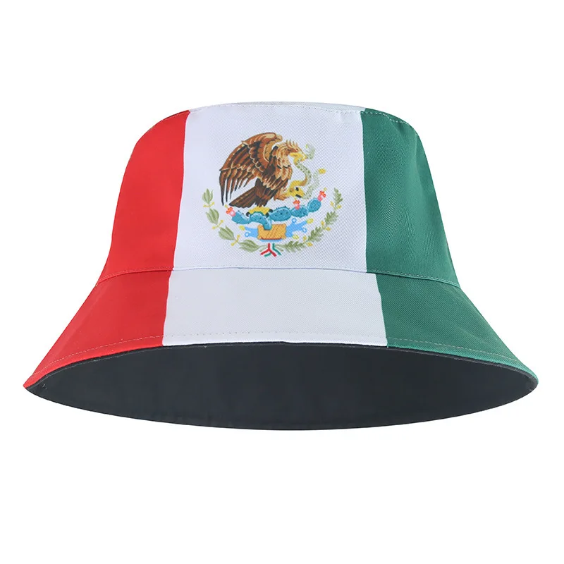 printing flag country football outdoor unisex reversible golf knitted custom bucket hat