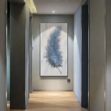 Home decoration Wall art painting nordic style oil painting magic handmade feather painting with oil canvas for living room