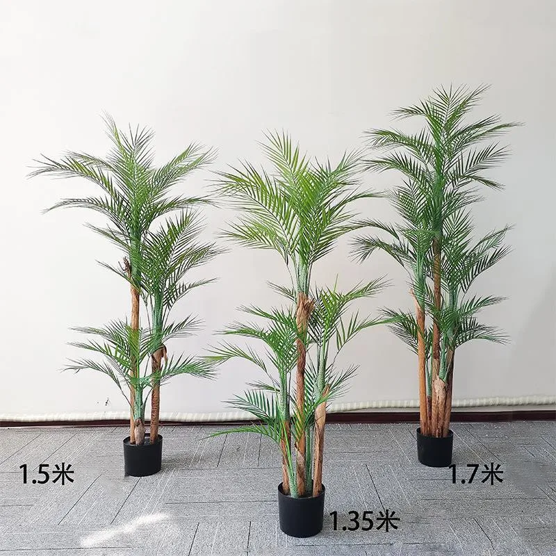 High Quality Nordic Simulation Sunflower Tree Palm Leaf Simulation Plant Potted Large Green Plant Living Room Bonsai