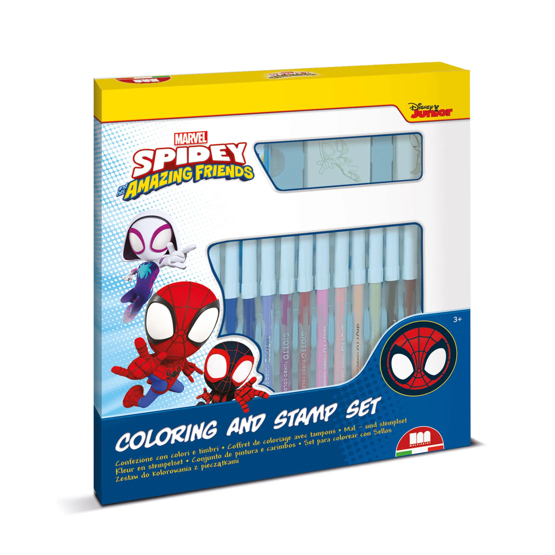 Italy Brand the Best Quality Marvel Spider and His Amazing Friends Pattern Colorful 18 Feltip Pens Set