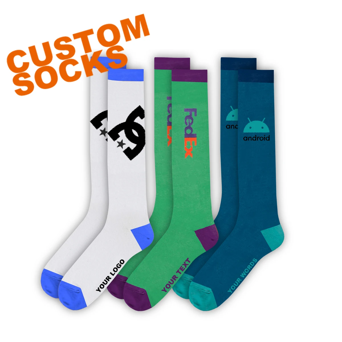 Manufacturer supplier new design Men Women Knee High sports socks custom logo stockings