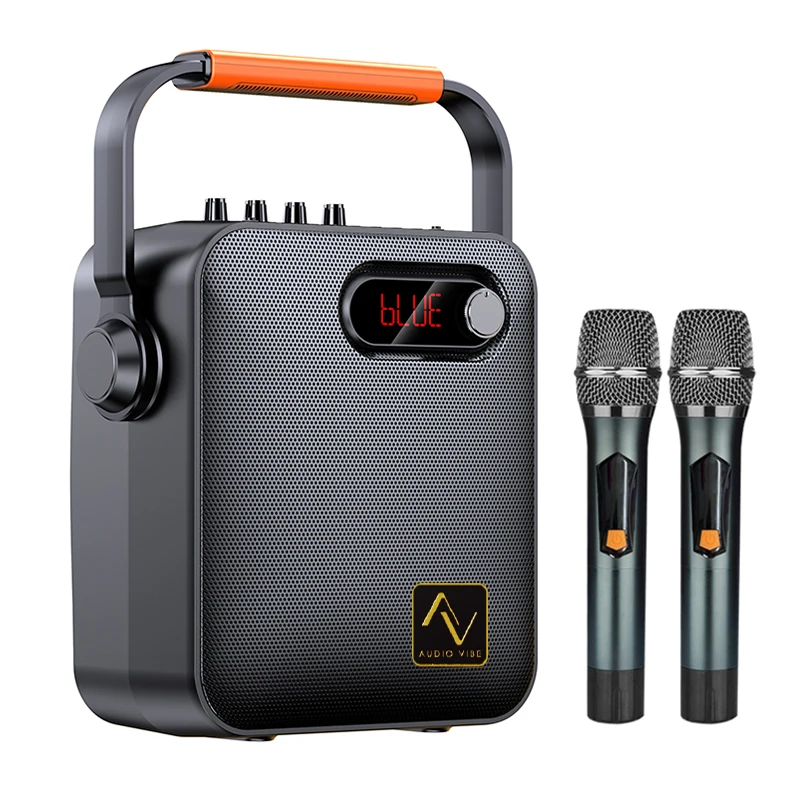2024 Latest Portable Karaoke Machine with 2 Wireless Microphones Bluetooth PA System with LED Lights and remote control
