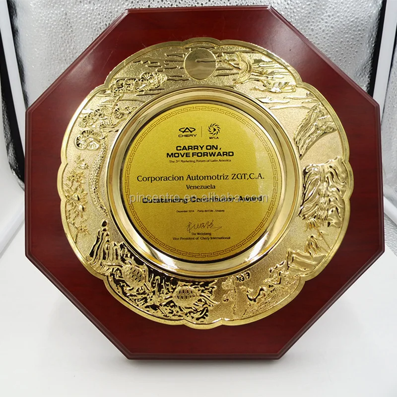 wholesale custom die struck  award souvenir logo plate souvenirs tourist plate
