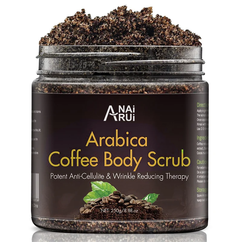 100% Natural Arabica Exfoliating Coffee Body Scrub with Organic Coffee, Coconut and Shea Butter -  Acne Face Scrub