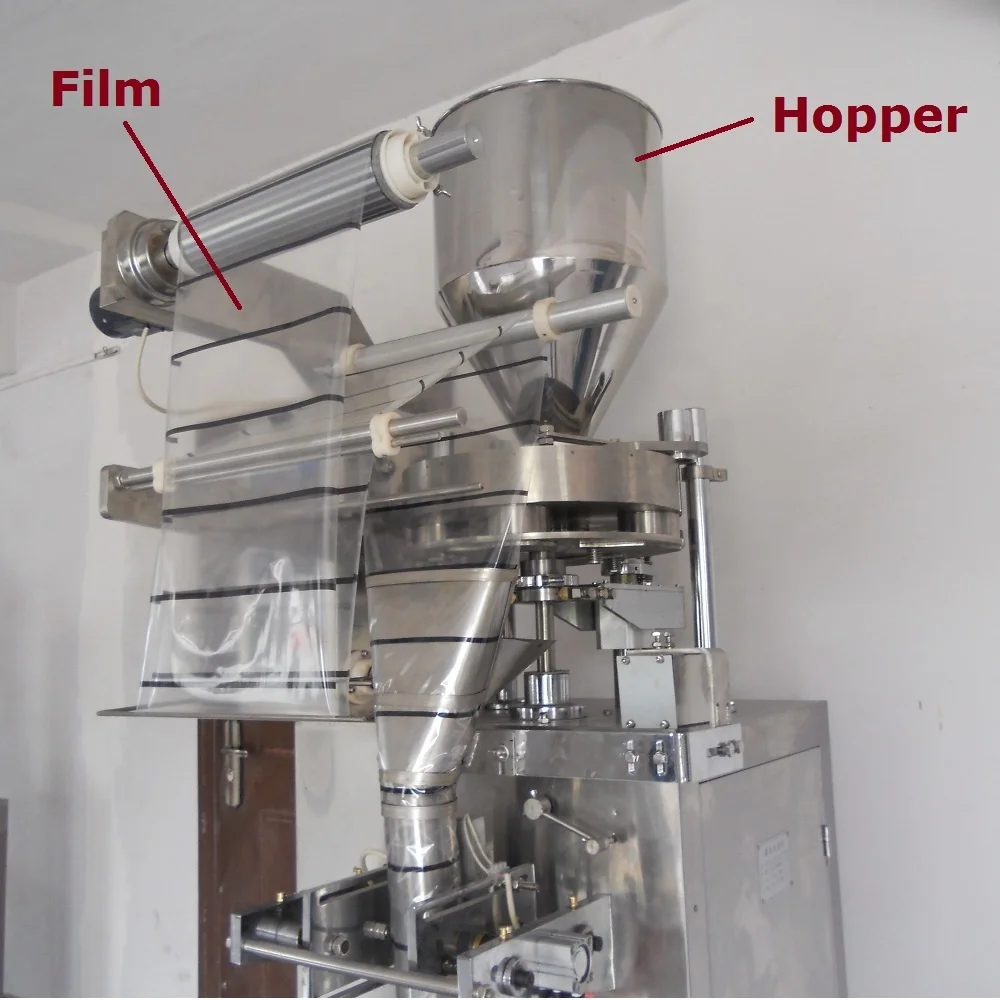 Nice beautiful vertical granule sugar packing machine with roll film making bags from Shanghai China