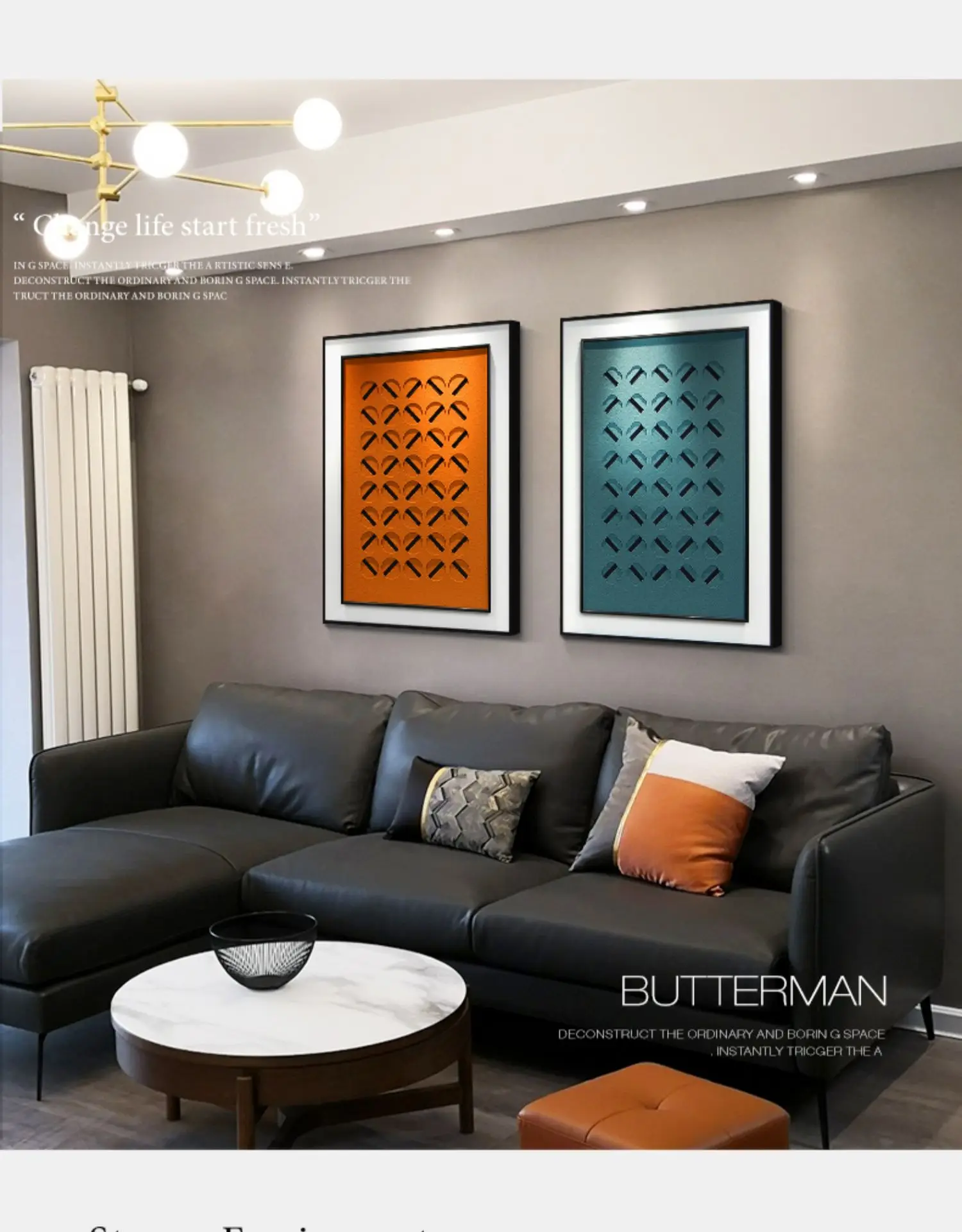 JZ Morden Decoration Handmade Three-Dimensional Abstract Geometric Texture Painting Wall Art Sandstone 3D Mixed Media Artwork