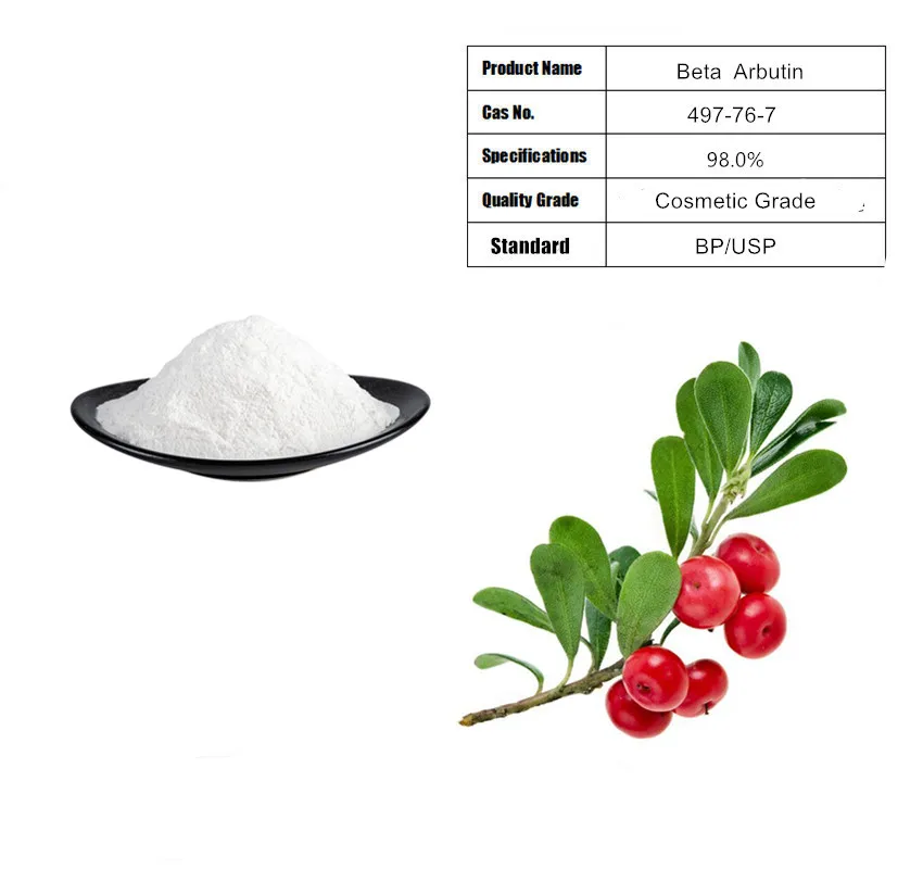 
Nature Cosmetic ingredients Beta-Arbutin CAS 497-76-7 Beta Arbutin powder 99.0% Purity Skin Whitening Free Samples 