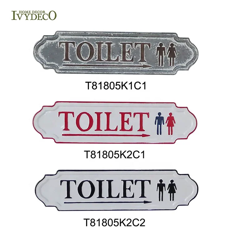 IVYDECO Железный знак для унитаза, табличка с именем унитаза, горячая распродажа, металлические таблички для унитаза