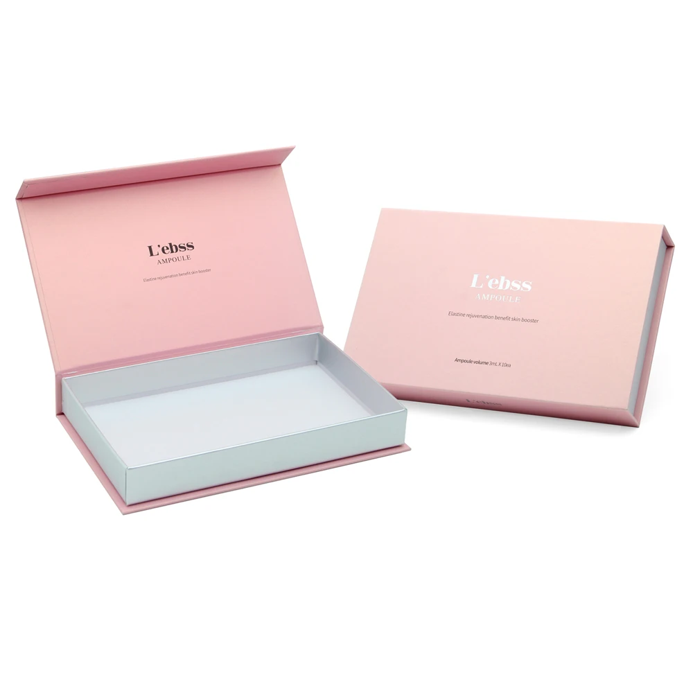 custom logo cardboard Magnet book shaped pink gift box packaging