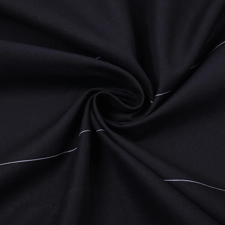 Skin friendly 110gsm 98% Cotton 2% polyester black color  Fabric with white stripe