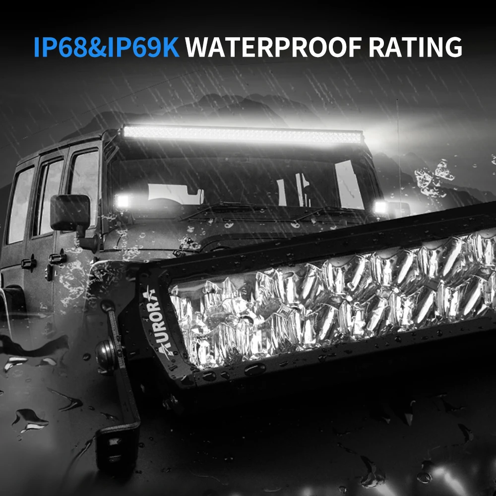 10 inch Dual Row Driving Light Bar 60W Bumper Led Off Road Light Bar for Bad Weather Snowy Rain And Fog Weather