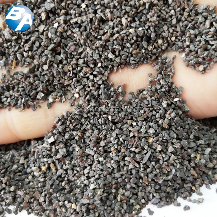 Brown fused alumina abrasive for rapid rust removal and stripping of paint