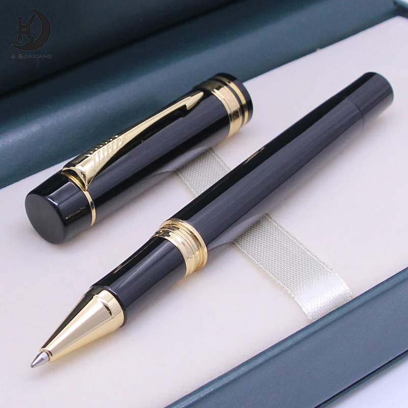 JX7 Luxury premium advertising promotional nice cutting clip corporate designer pens gift black color metal twist ballpoint pen