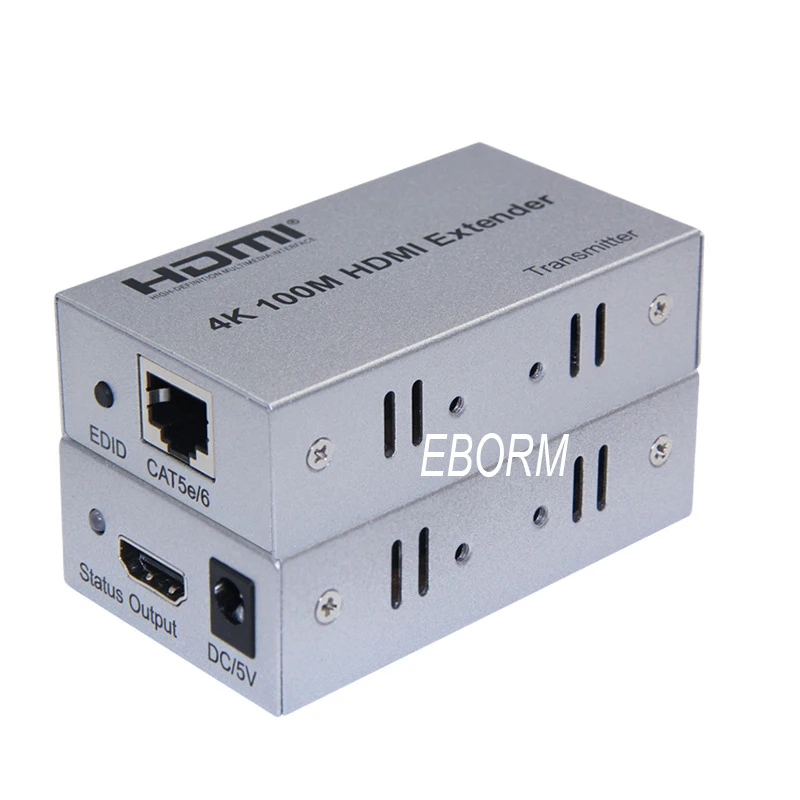 4K HDMI Extender 100M 330FT Over Cat5e/Cat6 Ethernet Cable HDMI Transmitter Receiver HDMI for PC Blue DVD player PS4 TV