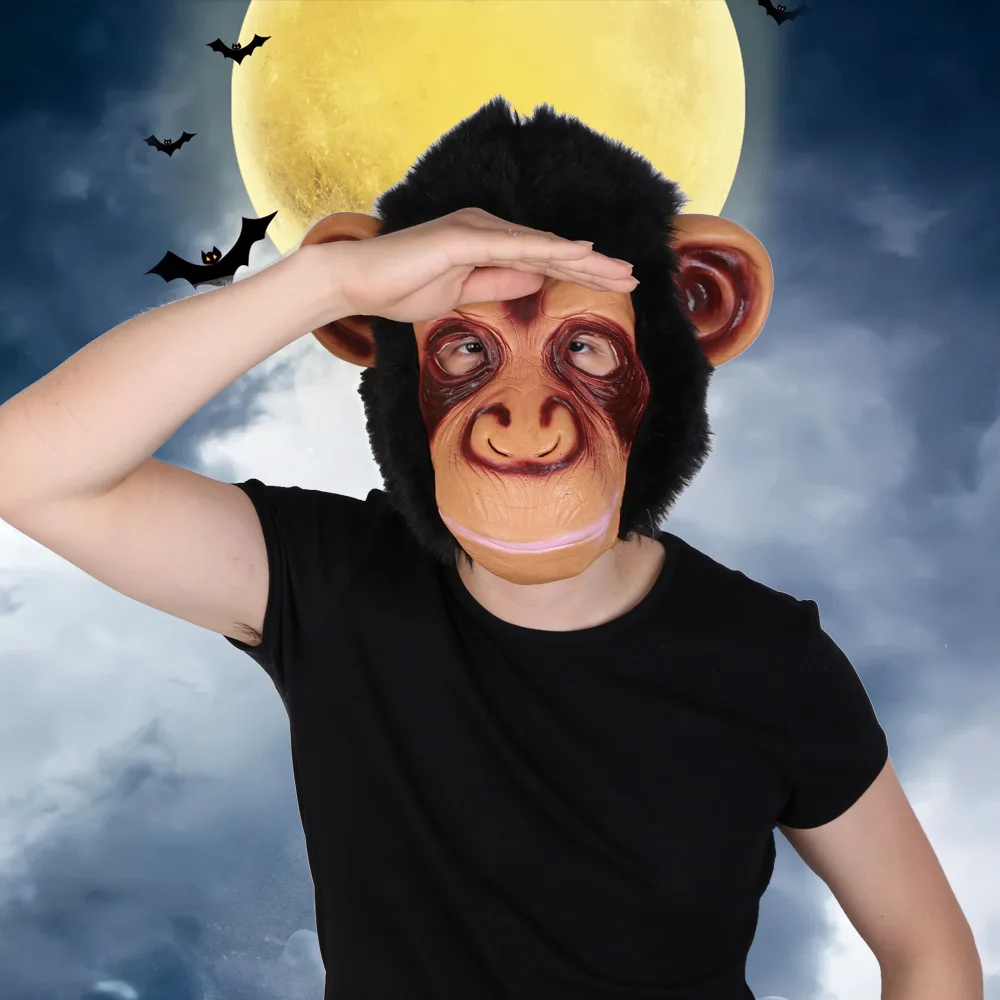 2022 Independent Station Halloween Decoration Party Dance Mask Glue Material Wedding Funny Big Mouth Monkey Gorilla Mask