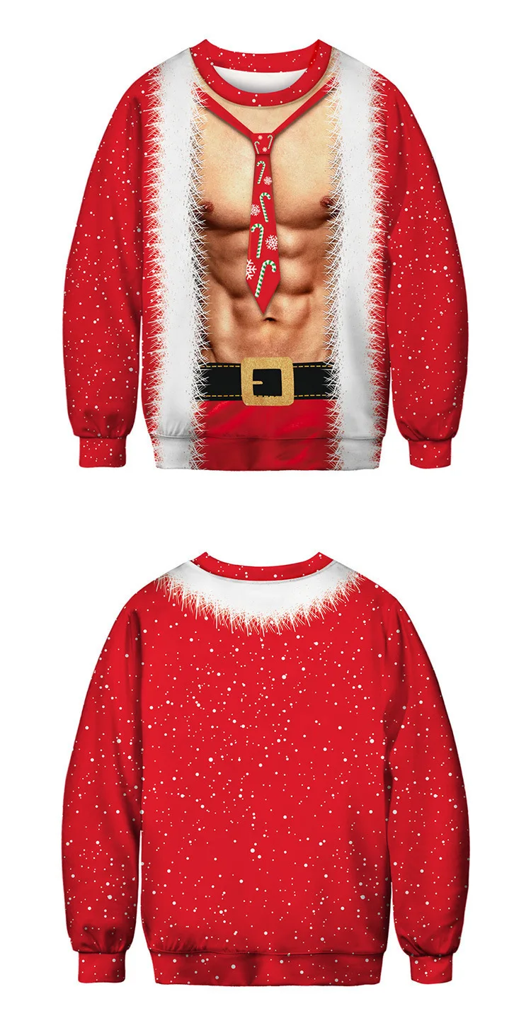 Gfit In Wholesale Full Printing Christmas Sweatshirt Men Vintage Halloween Hoodies 3D Printing Clothes