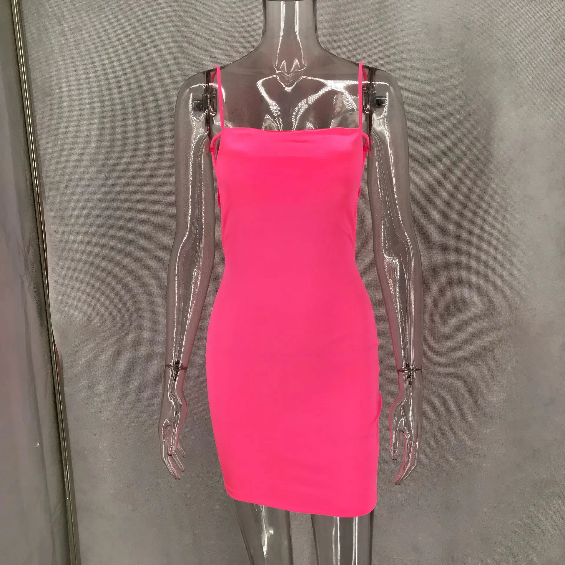 
Women Sexy Bodycon Casual Bandeau Dress Neon Bandage Club Party Dresses Latest Design 