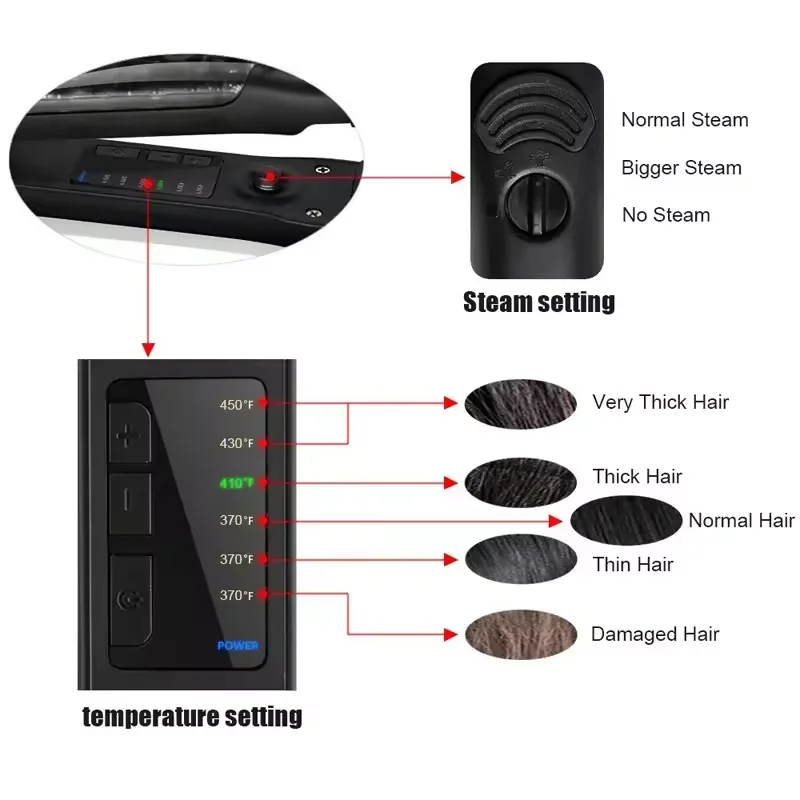 Wholesale Professional Steam Pod strong infrared Hair Straightener Custom Logo Titanium Irons Private Label Ceramic Flat Iron