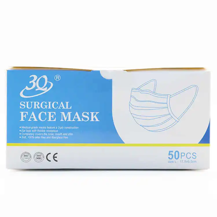 CE Certificated EN14683 Type IIR Surgical Disposable Facemask Medical Mask