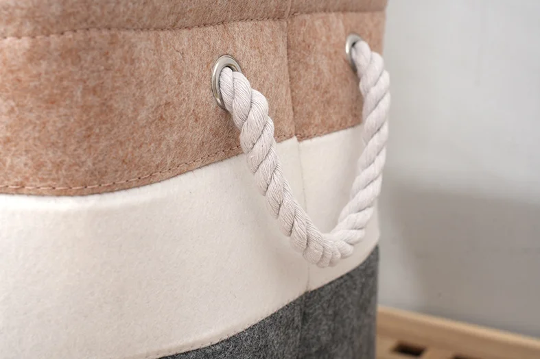 Eco-Friendly Dog Round Felt Storage Bins Basket