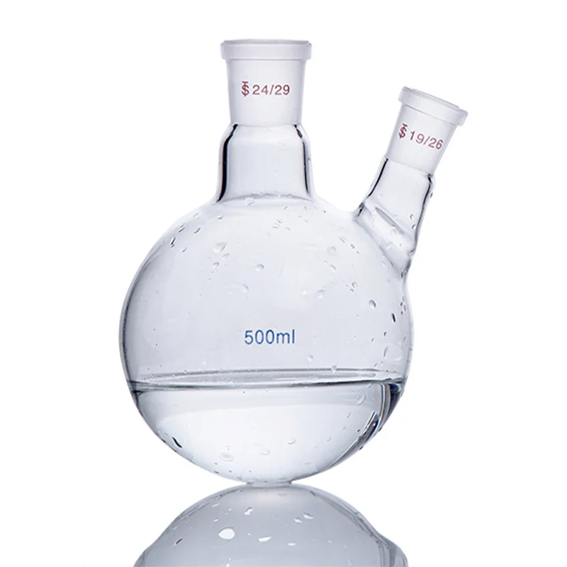 High Quality Chemistry Laboratory High Borosilicate glass 3.3 Two Necks Boiling Flask 100ml 250ml 500ml 1000ml 2000ml