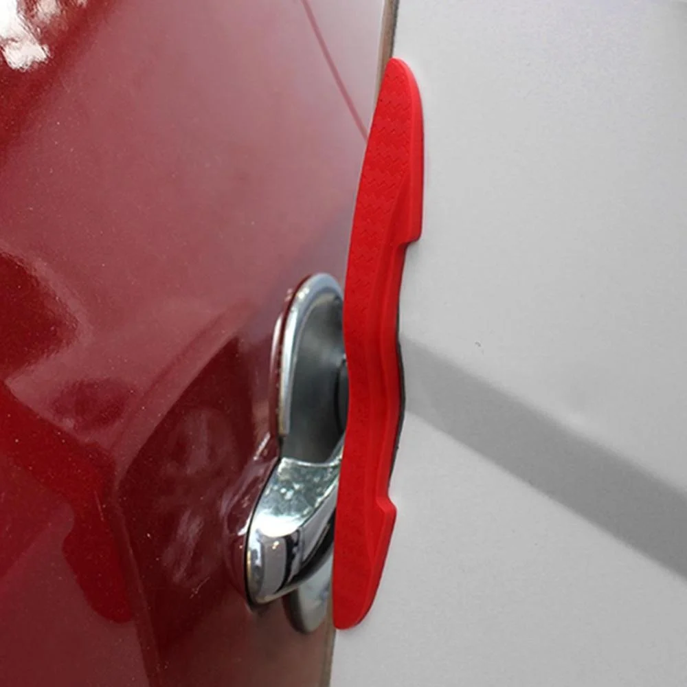 QY 4PCS Car Side Door Edge Protector Protective Strip Scrape Guard Bumper Guards Handle Cover 3D Sticker Styling