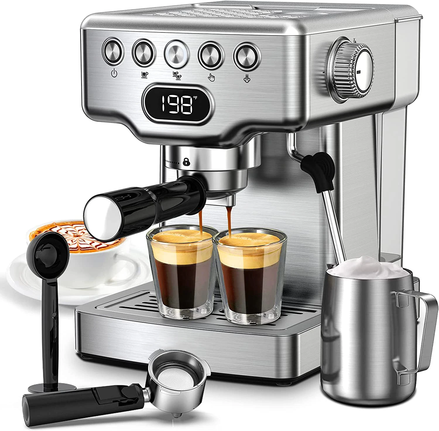 Source Factory Mielux Espresso Machine Espresso Coffee Press Maker Coffee Equipment For Home Office Restaurant Cafe