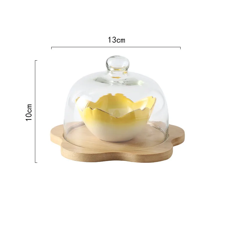 Creative Personalized Household Ceramic Bowl Dessert Bowl Snack Plate Afternoon Tea Snack Plate With Lid Dried Fruit Plate