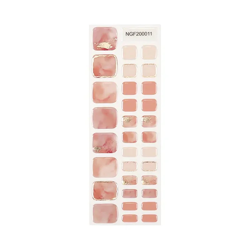 Wholesale Gel Toe Nail Wraps Custom Nail Wraps Manufacturer Glitter Dream Coral