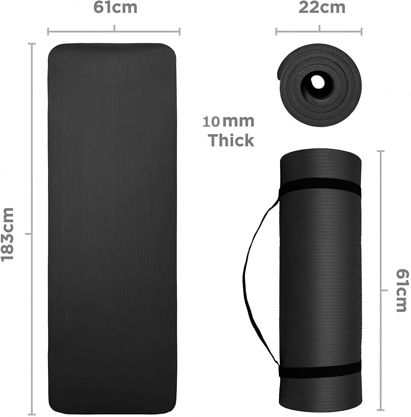Для занятий спортом йогой и пилатеса здоровье фитнес-72 "x 24" бутадиен-нитрильный каучук комфорт пены коврик для йоги