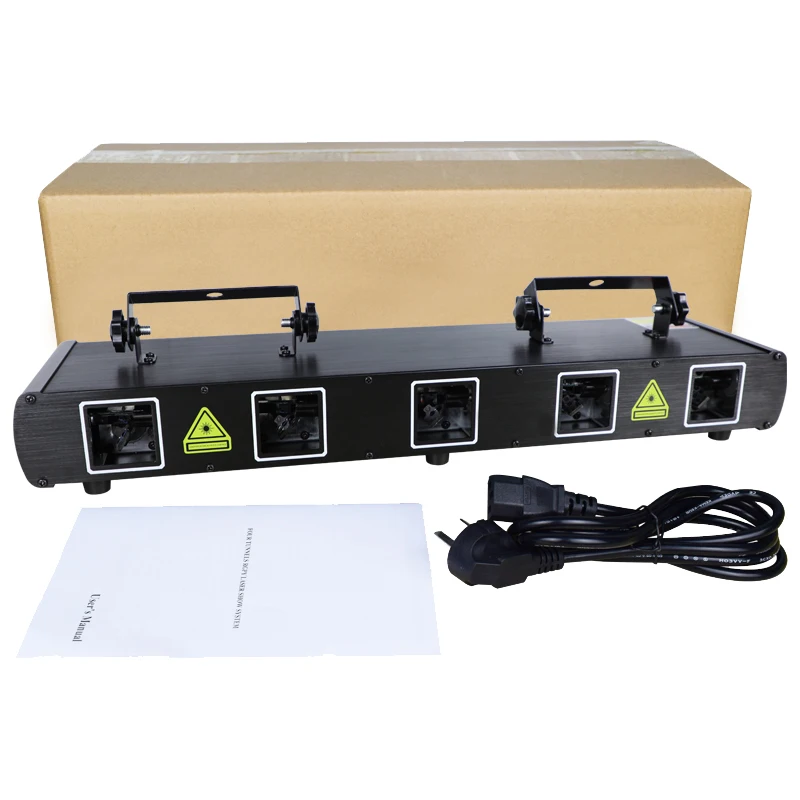 Popular 5 Lens Led Stage Light Dmx Rgb Animation Dj Disco Laser Lights Professional Audio Beam Party Lighting Effects for Club