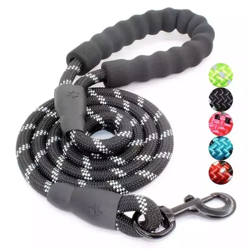 2022 Large pet leash strap mountain climbing running tracking reflective soft handle nylon rope pet dog leash