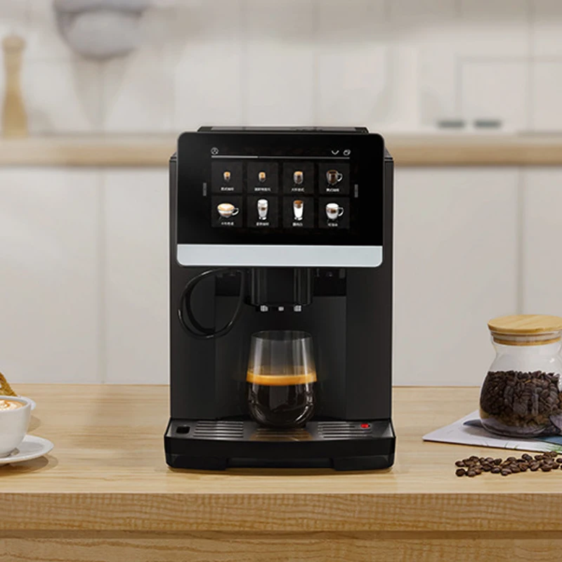 OUGUANXUAN wholesale price LED full touch screen automatic coffee machine electric home and office coffee maker with milk foam