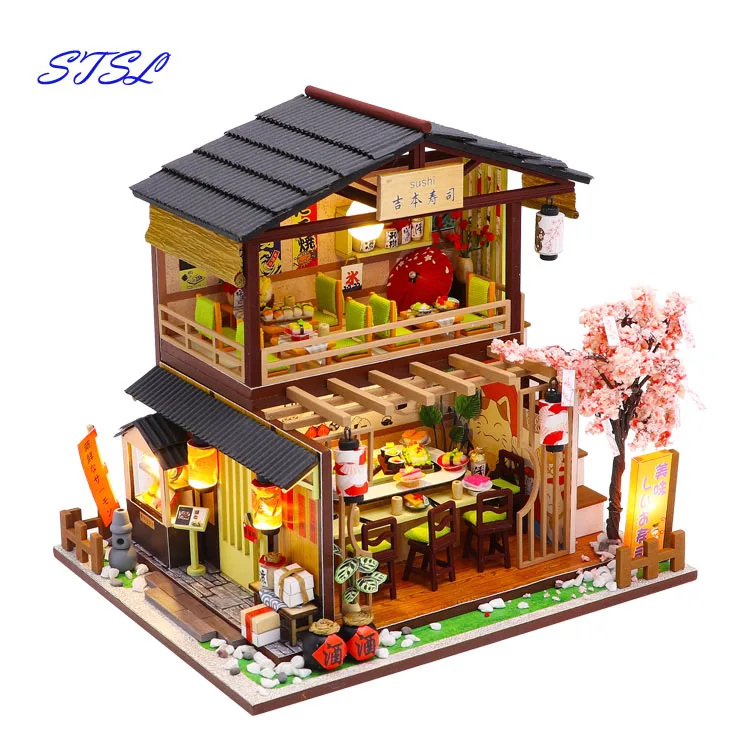 wholesales kids toy diy wooden doll house accessories educational toys