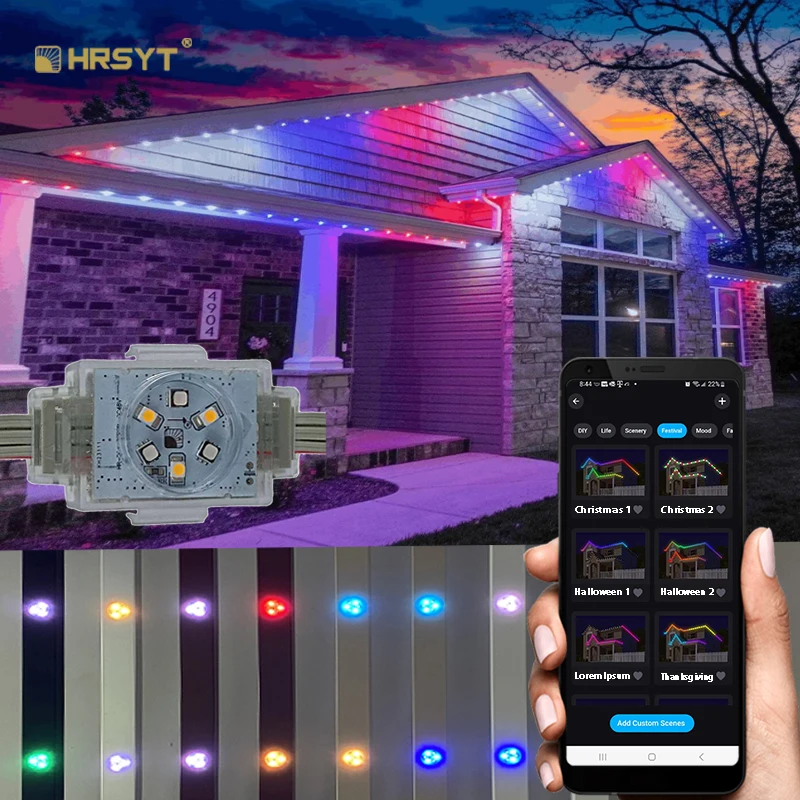 DC48V Pixel Lights Aluminum Channel For led Pixel Point Light Permanent color changing led holiday light