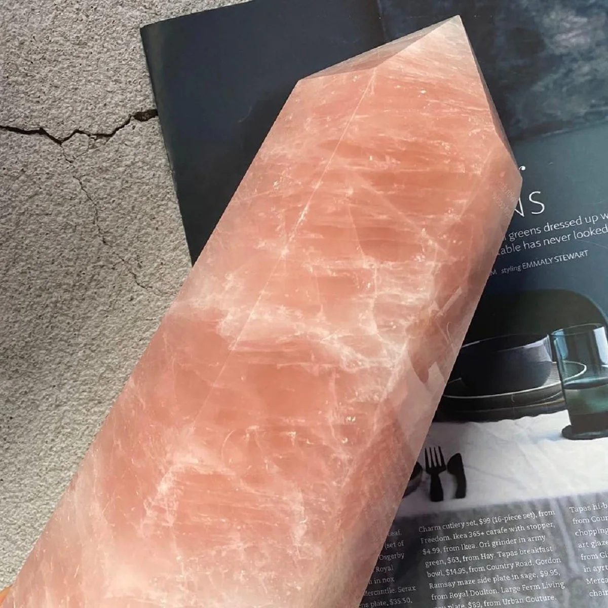 Factory Wholesale Bulk Natural Large Gemstone Polished Points Big Pink Rose Quartz Crystal Wand Tower For Decoration