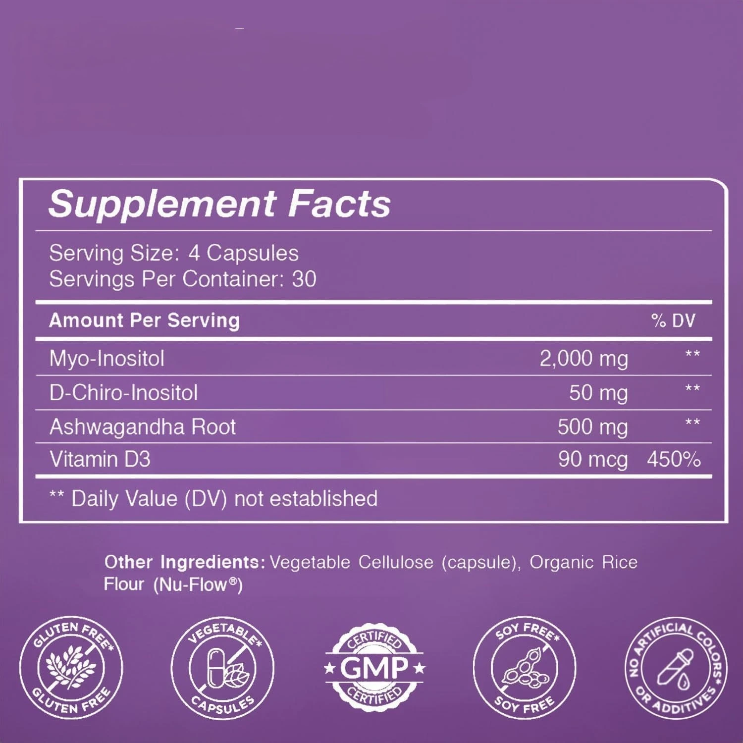 OEM/ODM/OBM Myo-inositol And D-chiro Inositol Capsules Ovarian Support Inositol Capsule With Folate And Vitamin D