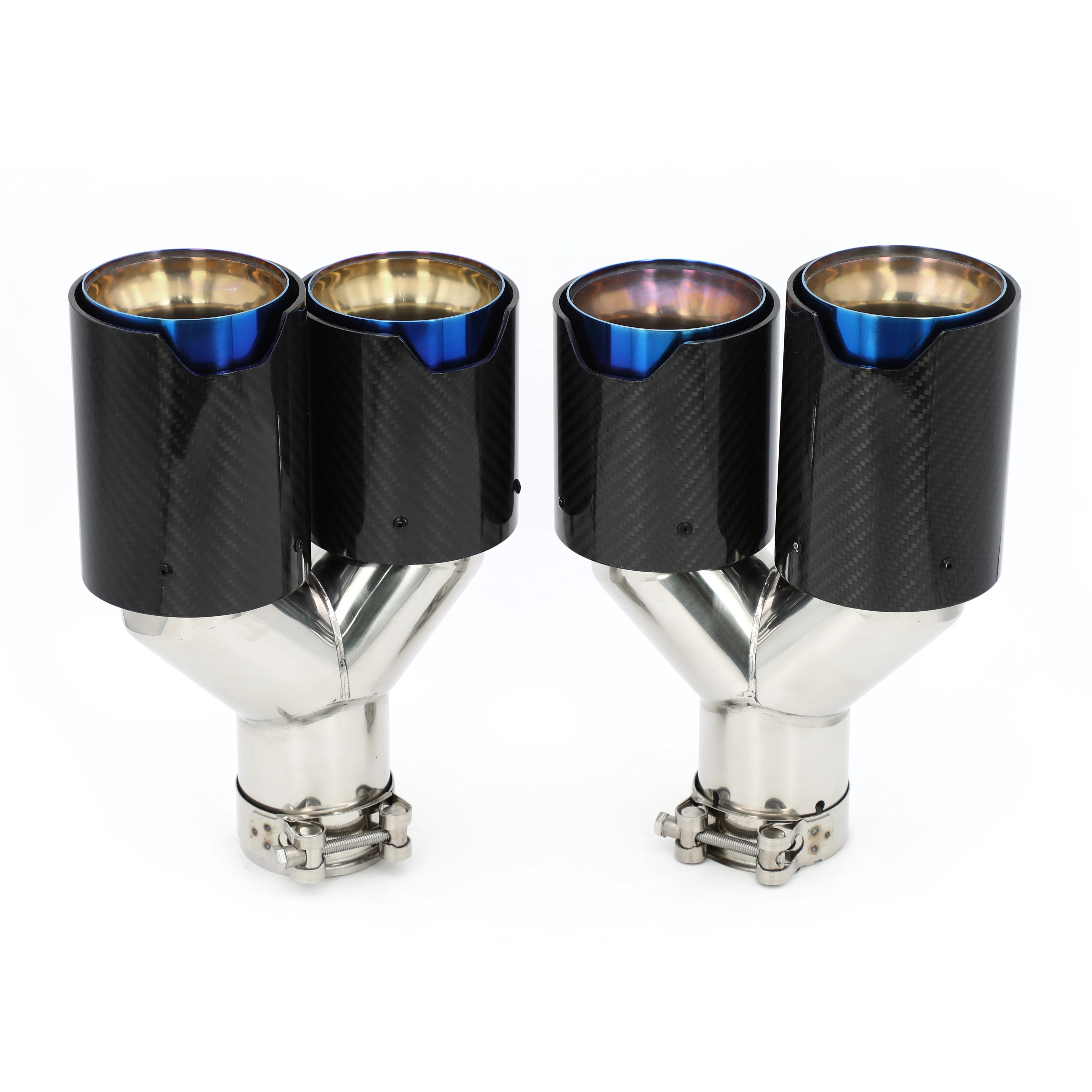Automotive Carbon Fiber Exhaust tip Burnt Blue for Modification Exterior Accessories for Bmw Muffler Exhaust Pipe Tips