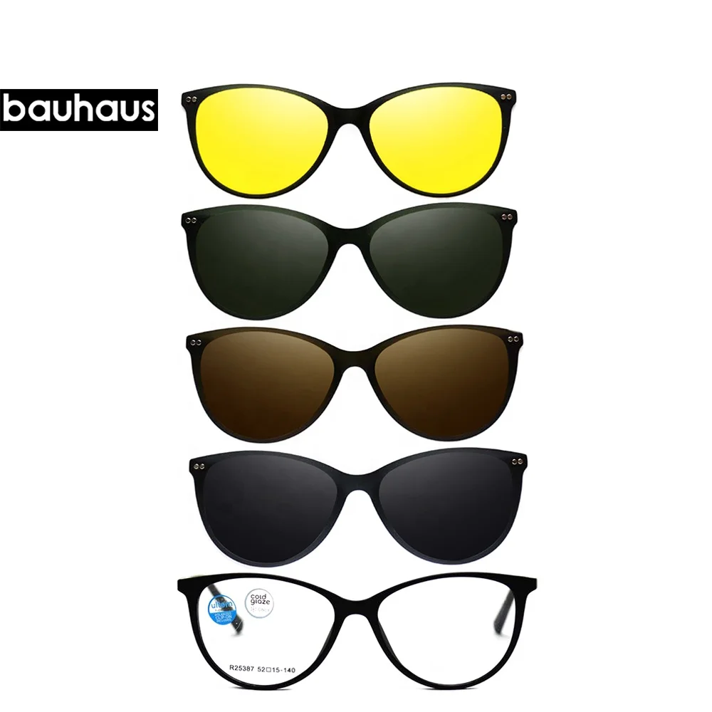 R25387 Factory Custom Logo Ultem Magnet Clip on Frame Women Eyewear Magnetic Polarized Sunglasses