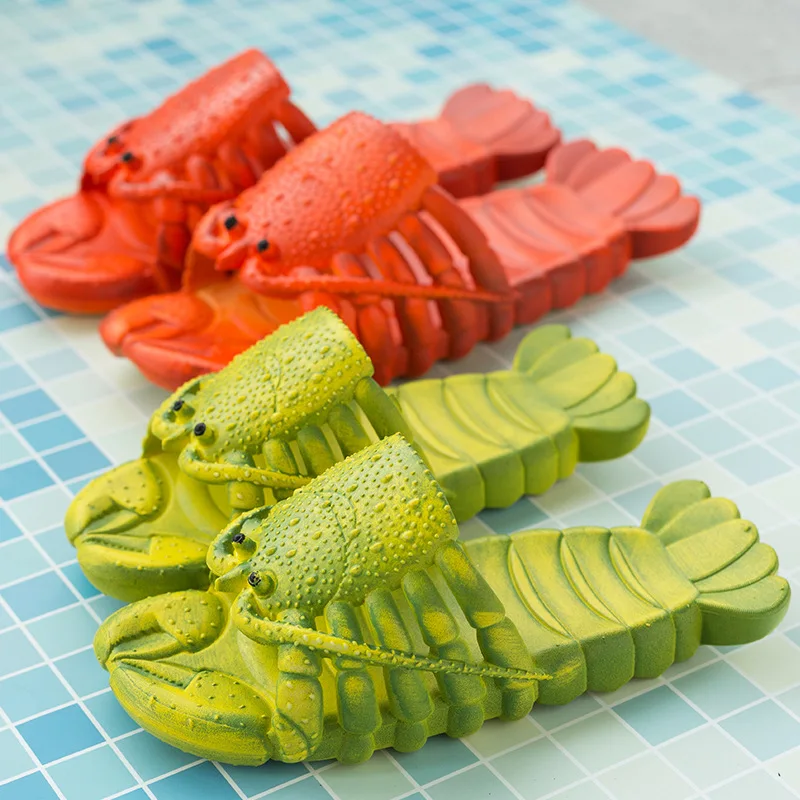 
Creative Lobster Women Men Animal Slippers Cheap Wholesale Pvc Soft House Home Beach Slippers For Kid 