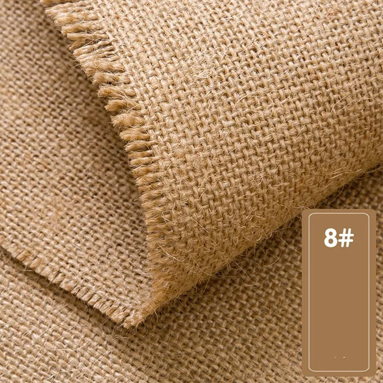 JIAHE Cheap Price Eco Friendly Burlap Jacquard Linen Jute Fiber 100% Jute Fabric
