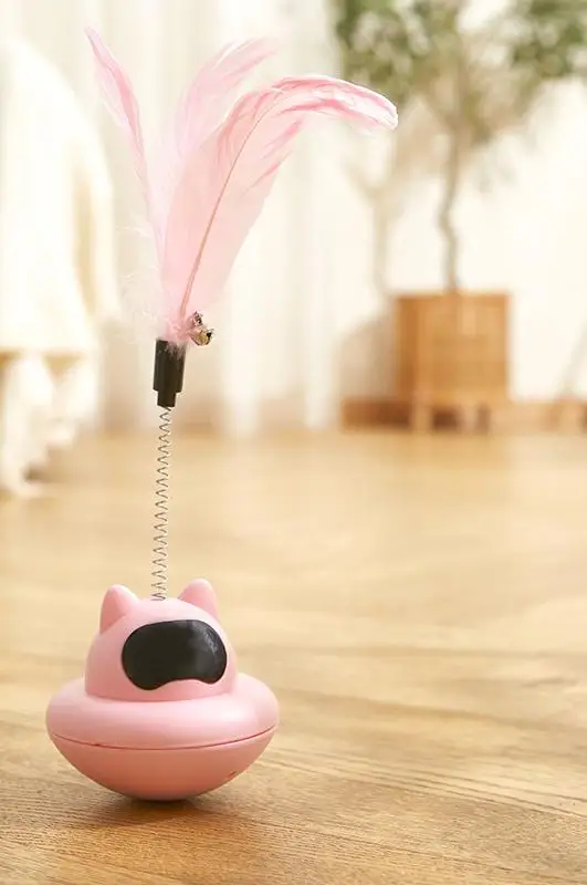 Pets Cat Teasing Toys Interactive Feather High Elastic Spring Tumbler Cat Teaser Stick Cat Stick toy