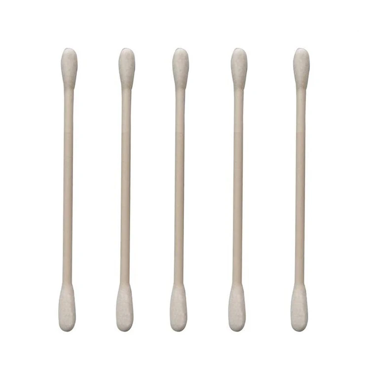 Round Shape Head New Style Daily Use Custom Ear Buds Bamboo Wooden Stick Cotton Swabs